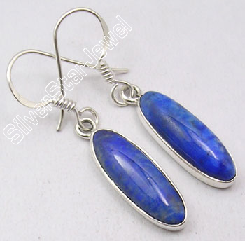 925 Silver GENUINE LAPIS LAZULI BEAUTIFUL Pendant 3.2CM  